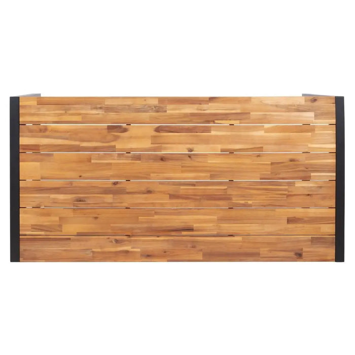 Bolero Acacia Wood & Steel Rectangular Industrial Table 1800 mm  Cafe Tables