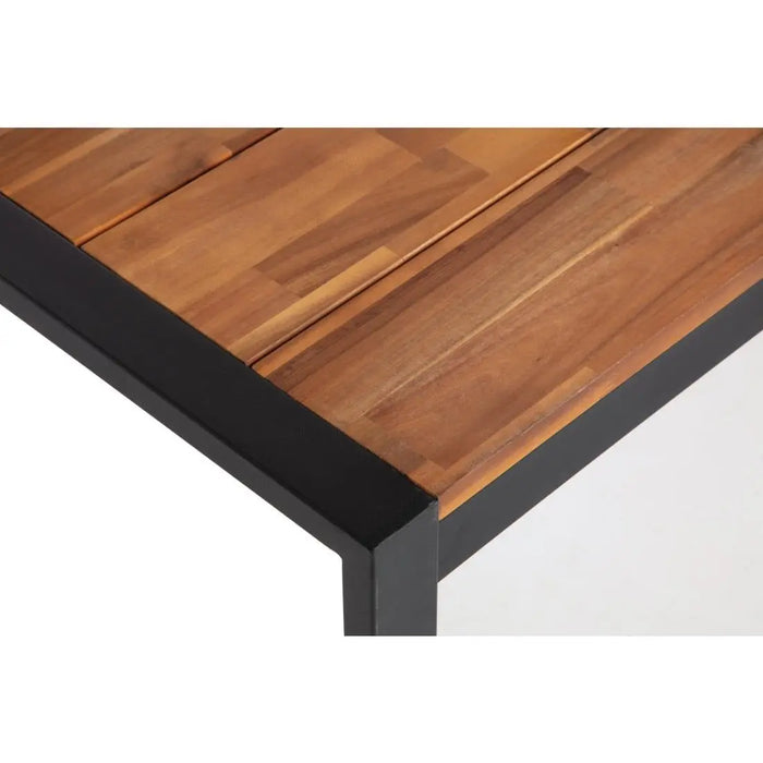 Bolero Acacia Wood & Steel Rectangular Industrial Table 1800 mm  Cafe Tables