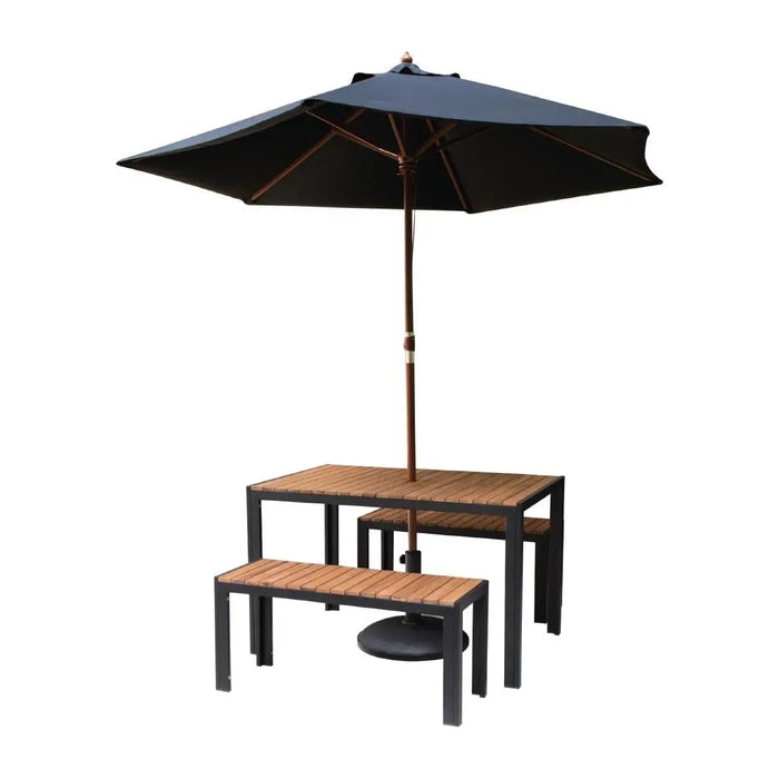 Bolero Acacia Wood & Steel Rectangular Table 1200  Cafe Tables
