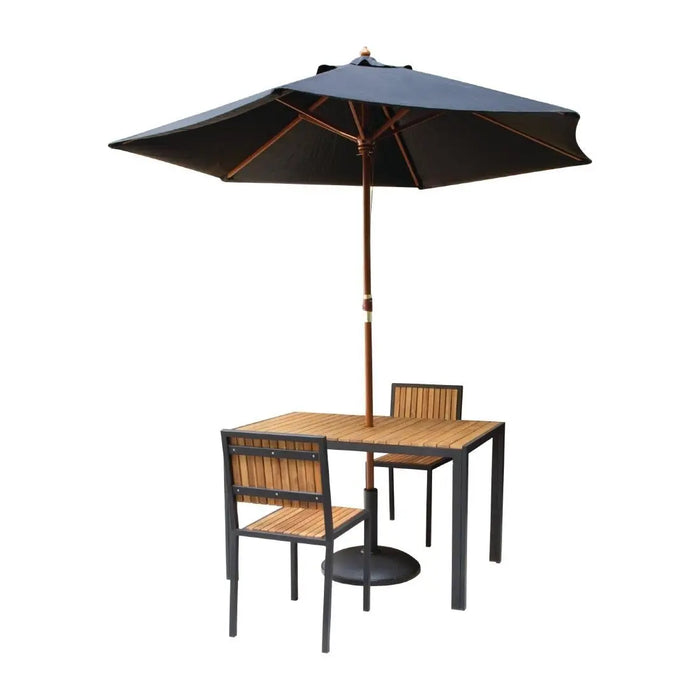 Bolero Acacia Wood & Steel Rectangular Table 1200  Cafe Tables