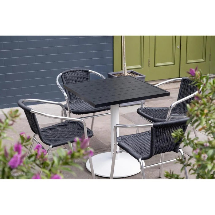 Bolero Aluminium Square Table Top Black 700 mm  table top