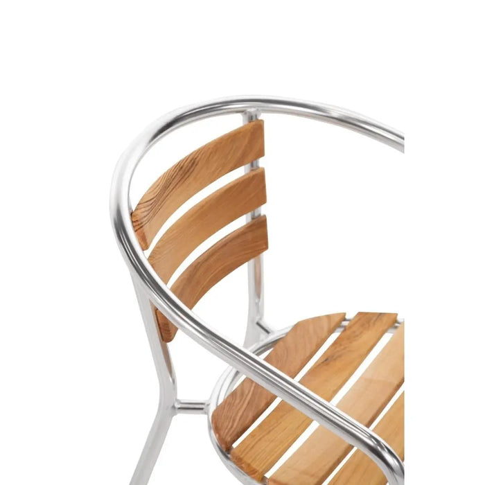Bolero Aluminium & Ash Chairs 4 Pack  Cafe Chairs