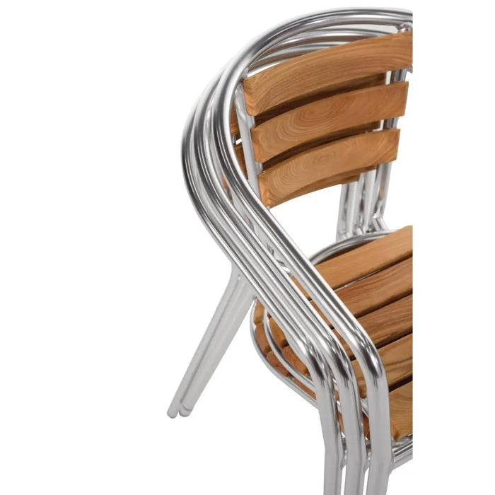 Bolero Aluminium & Ash Chairs 4 Pack  Cafe Chairs