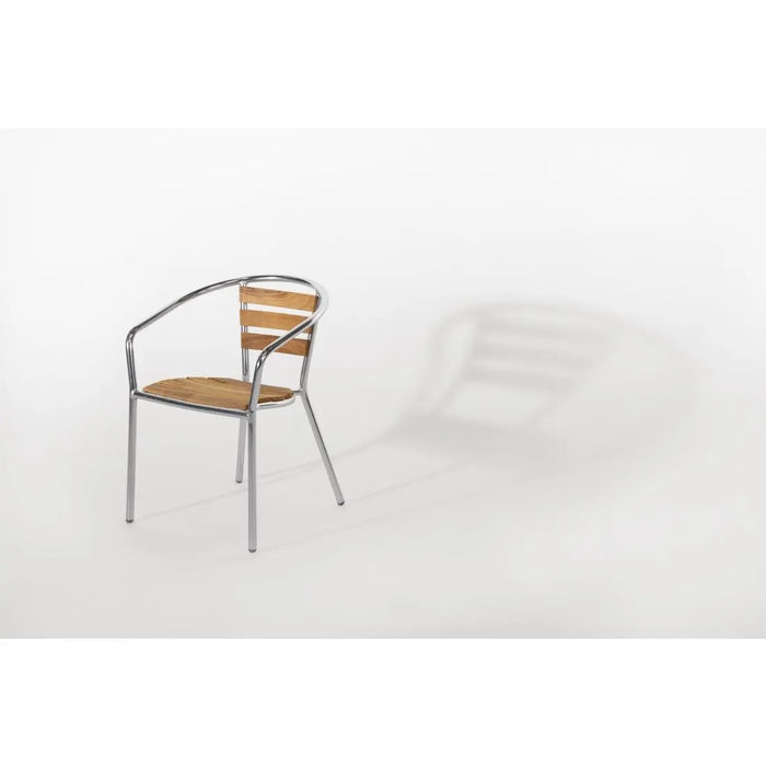 Bolero Aluminium & Ash Chairs 4 Pack  Cafe Chairs