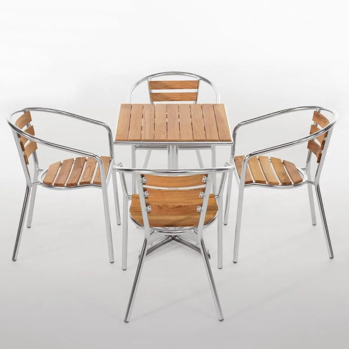 Bolero Aluminium & Ash Chairs 4 Pack  Cafe Chairs