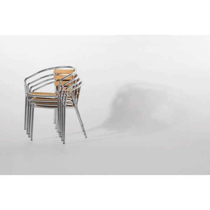 Bolero Aluminium & Ash Chairs 4 Pack  Cafe Chairs