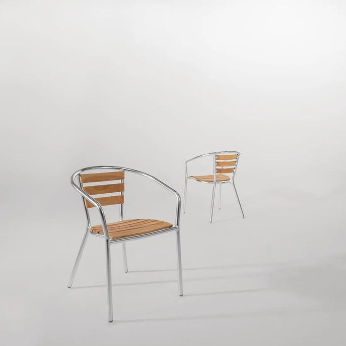 Bolero Aluminium & Ash Chairs 4 Pack  Cafe Chairs