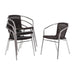 Bolero Aluminium & Black Wicker Chairs Pack of 4  Cafe Chairs