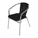 Bolero Aluminium & Black Wicker Chairs Pack of 4  Cafe Chairs