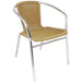 Bolero Aluminium & Natural Wicker Chair Pack of 4  Cafe Chairs