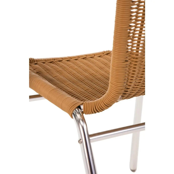Bolero Aluminium & Natural Wicker Chair Pack of 4  Cafe Chairs
