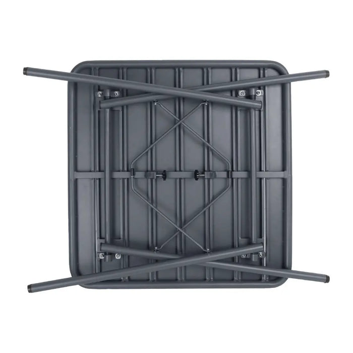 Bolero Amalfi Slatted Square Steel Folding Table – Grey 700 mm  Cafe Tables