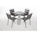 Bolero Amalfi Slatted Square Steel Folding Table – Grey 700 mm  Cafe Tables