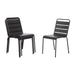 Bolero Amalfi Slatted Steel Side Chairs Grey  Cafe Chairs