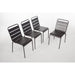 Bolero Amalfi Slatted Steel Side Chairs Grey  Cafe Chairs