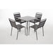 Bolero Amalfi Slatted Steel Side Chairs Grey  Cafe Chairs