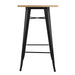 Bolero Bistro Bar Table with Wooden Top Black  Cafe Tables