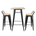 Bolero Bistro Bar Table with Wooden Top Black  Cafe Tables
