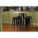 Bolero Bistro Bar Table with Wooden Top Black  Cafe Tables