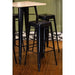 Bolero Bistro Bar Table with Wooden Top Black  Cafe Tables