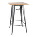 Bolero Bistro Bar Table with Wooden Top – Gun Metal  Cafe Tables