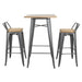 Bolero Bistro Bar Table with Wooden Top – Gun Metal  Cafe Tables