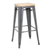 Bolero Bistro High Stool Gun Metal with Wooden Seat Pad (Pack 4)  Bar Stools