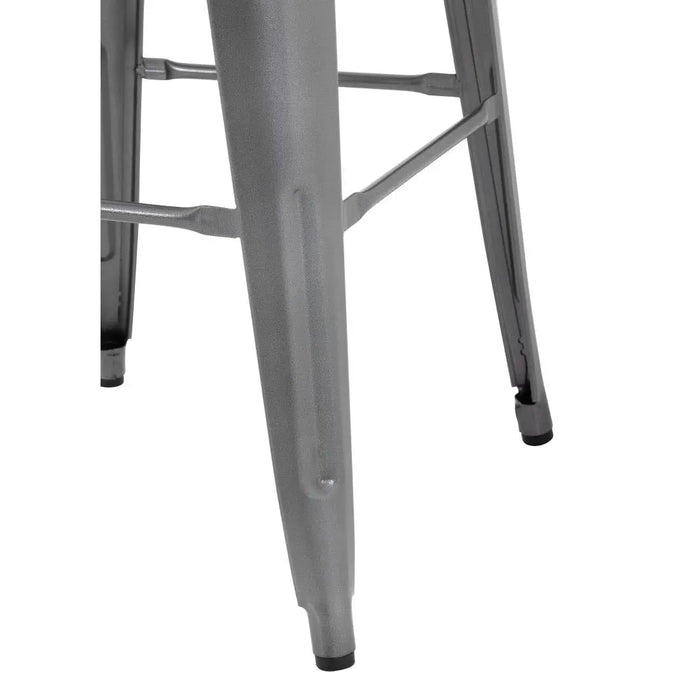 Bolero Bistro High Stool Gun Metal with Wooden Seat Pad (Pack 4)  Bar Stools