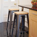 Bolero Bistro High Stool Gun Metal with Wooden Seat Pad (Pack 4)  Bar Stools