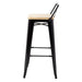 Bolero Bistro High Stool with Backrest & Wooden Seat Pad (Pack of 4)  Bar Stools