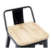 Bolero Bistro High Stool with Backrest & Wooden Seat Pad (Pack of 4)  Bar Stools