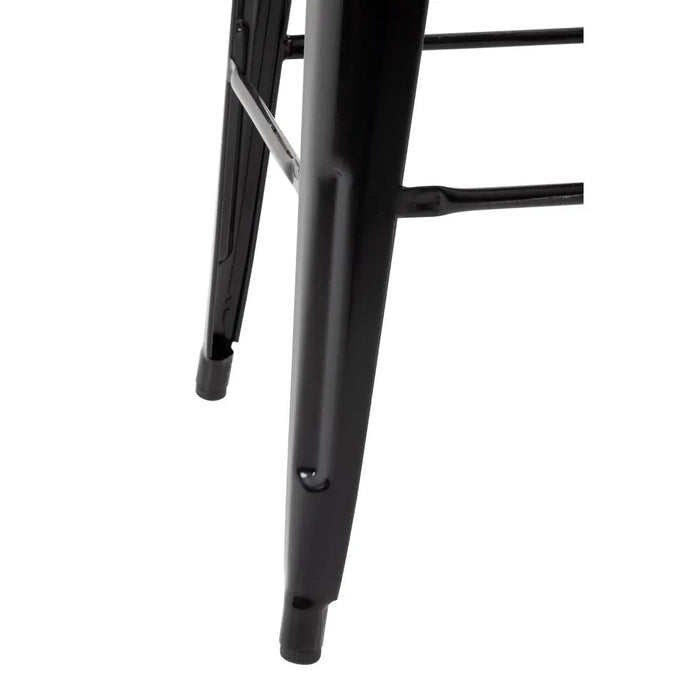 Bolero Bistro High Stool with Backrest & Wooden Seat Pad (Pack of 4)  Bar Stools