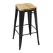 Bolero Bistro Metal High Bar Stool with Wooden Seat Pad Black (Pack of 4) - HW291 - Simply Hospitality NZ