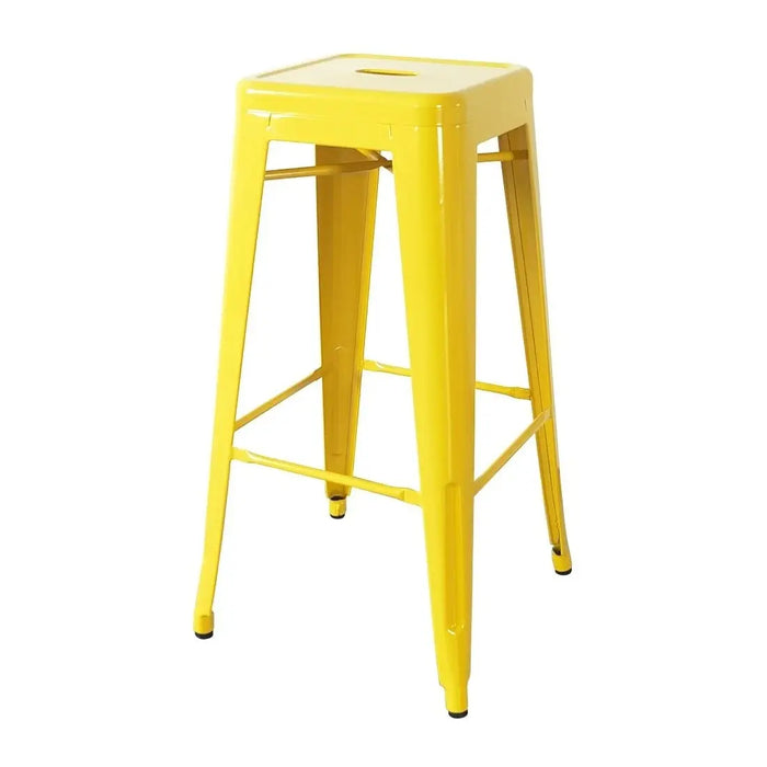 Bolero Bistro Yellow Steel High Stool Pack of 4  Bar Stools