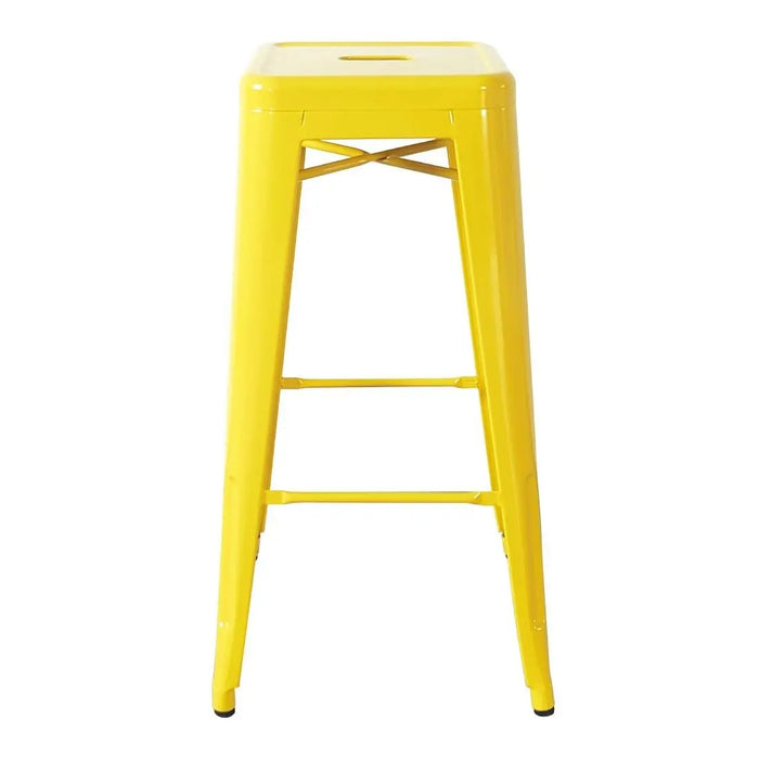 Bolero Bistro Yellow Steel High Stool Pack of 4  Bar Stools