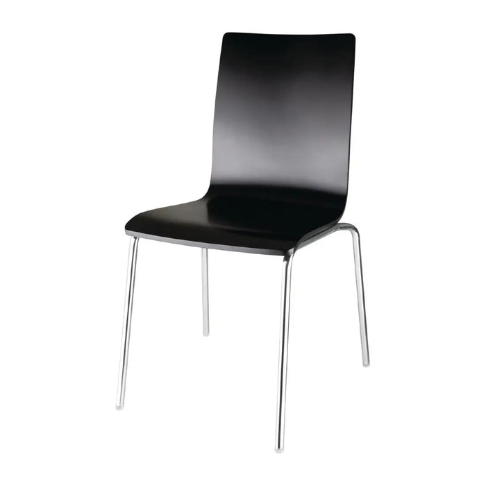 Bolero Black Square Back Side Chair Pack of 4  Cafe Chairs