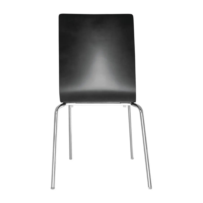 Bolero Black Square Back Side Chair Pack of 4  Cafe Chairs