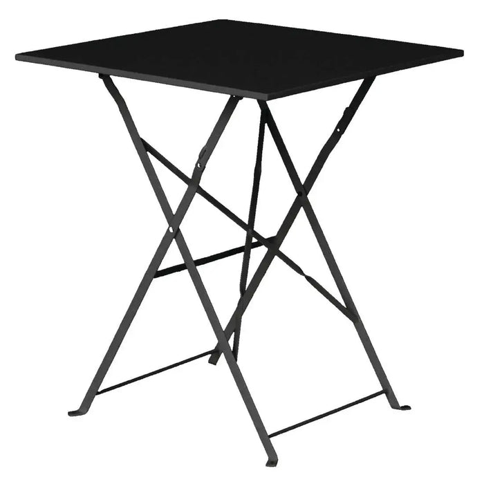 Bolero Black Square Pavement Style Steel Table  Cafe Tables