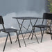 Bolero Black Square Pavement Style Steel Table  Cafe Tables