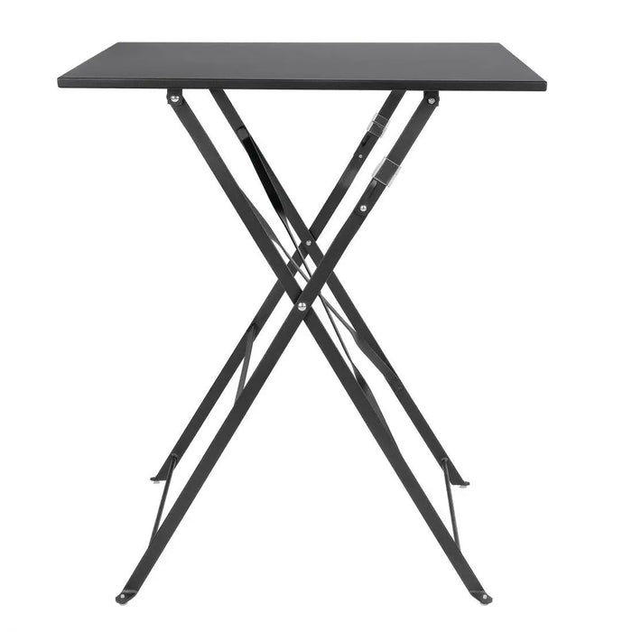 Bolero Black Square Pavement Style Steel Table  Cafe Tables