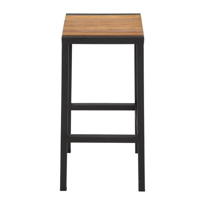 Bolero Black Steel & Acacia Wood Bar Stool 2 Pack  Bar Tools
