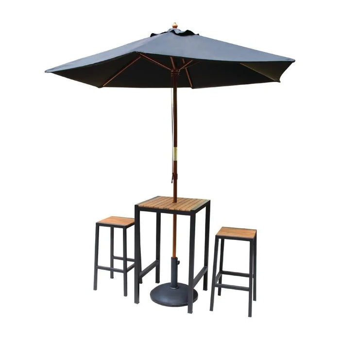 Bolero Black Steel & Acacia Wood Bar Stool 2 Pack  Bar Tools