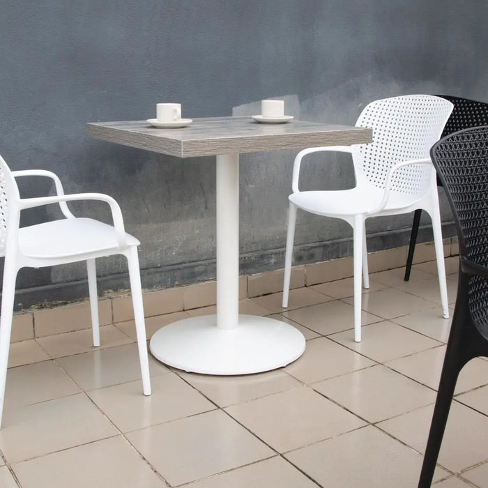 Bolero Cast Iron Round Table Base White  Table Base