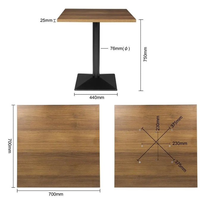 Bolero Complete Square Table 700mm  Cafe Tables