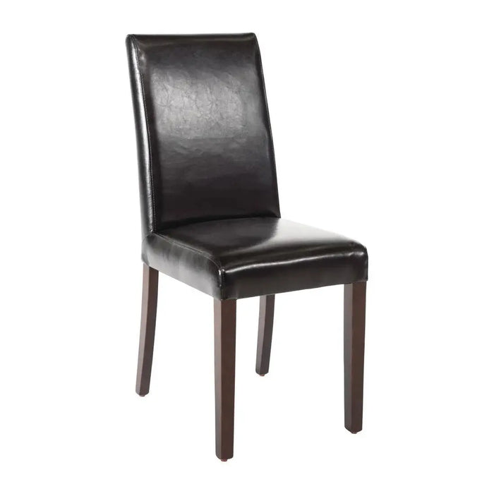 Bolero Faux Leather Dining Chairs Black 2 Pack  Chairs