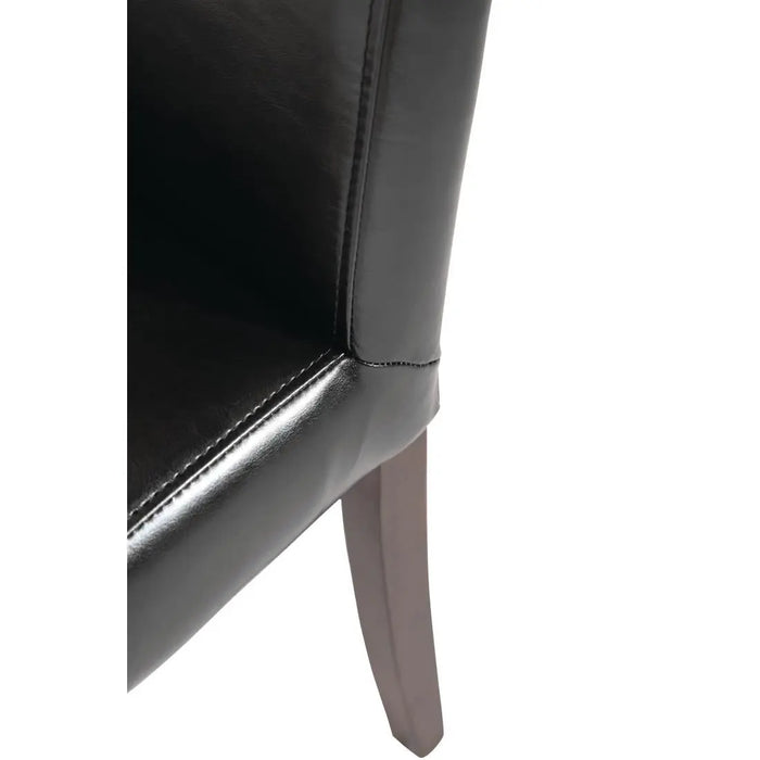 Bolero Faux Leather Dining Chairs Black 2 Pack  Chairs