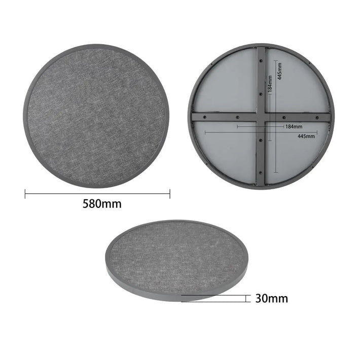 Bolero Fibre Glass Round Table Top Brushed Black 580mm  Table Top