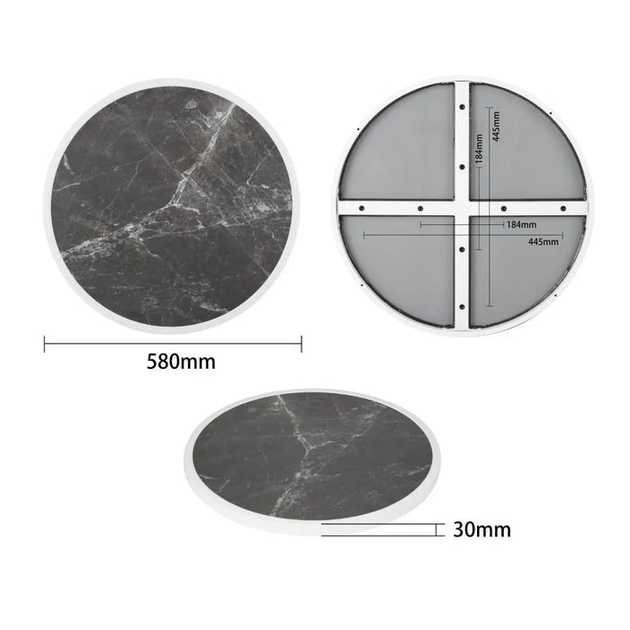 Bolero Fibre Glass Round Table Top Dark Granite Effect 580mm  Table Top