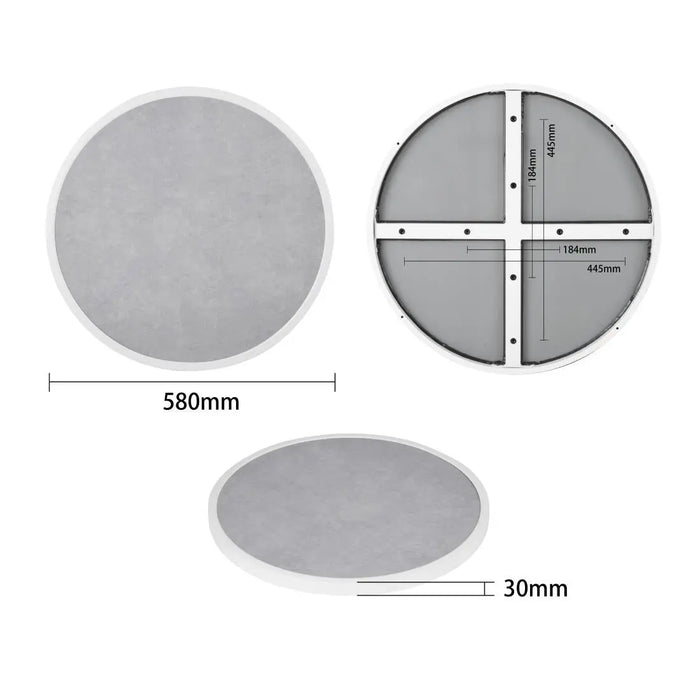 Bolero Fibre Glass Round Table Top Grey Stone Effect 580mm  Table Top