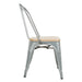 Bolero Galvanised Steel Dining Sidechairs with Wood Seat Pad  Cafe Chairs